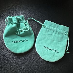 TIFFANY & CO  JEWELRY DRAWSTRING POUCH  Set of 2 Pouches Blue